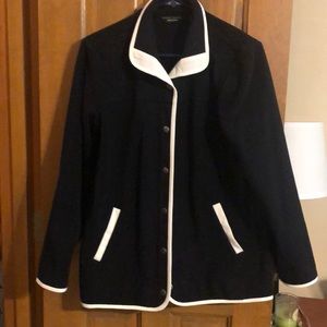 Black and white fleece jacket